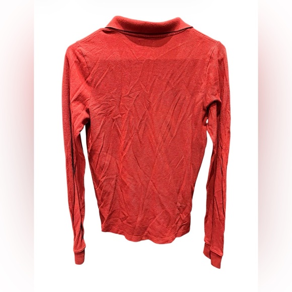 Hollister Red Cotton Blend Shirt long sleeve juniors LARGE - Picture 2 of 5